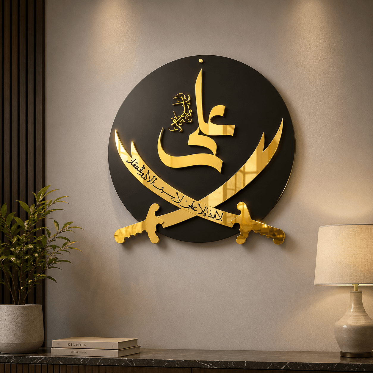 ZULFIQAR E ALI Golden/Black Premium wall art decor