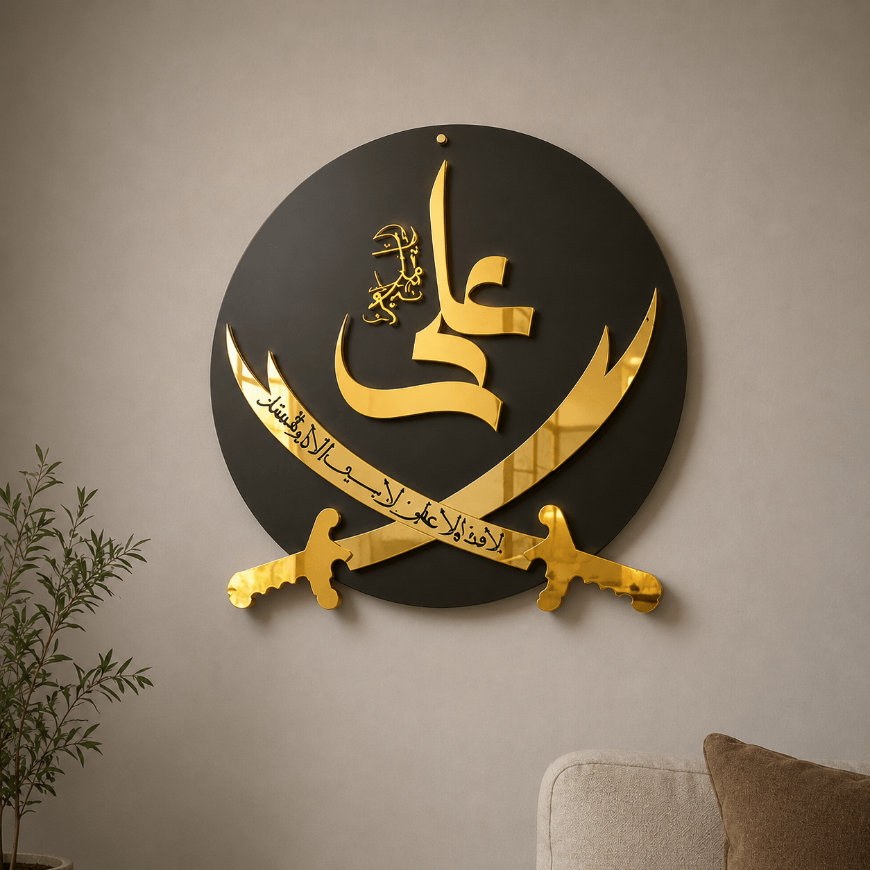 ZULFIQAR E ALI Golden/Black Premium wall art decor