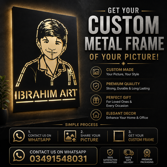 Custom LED Metal Wall Art Frame – 12×24 Inches